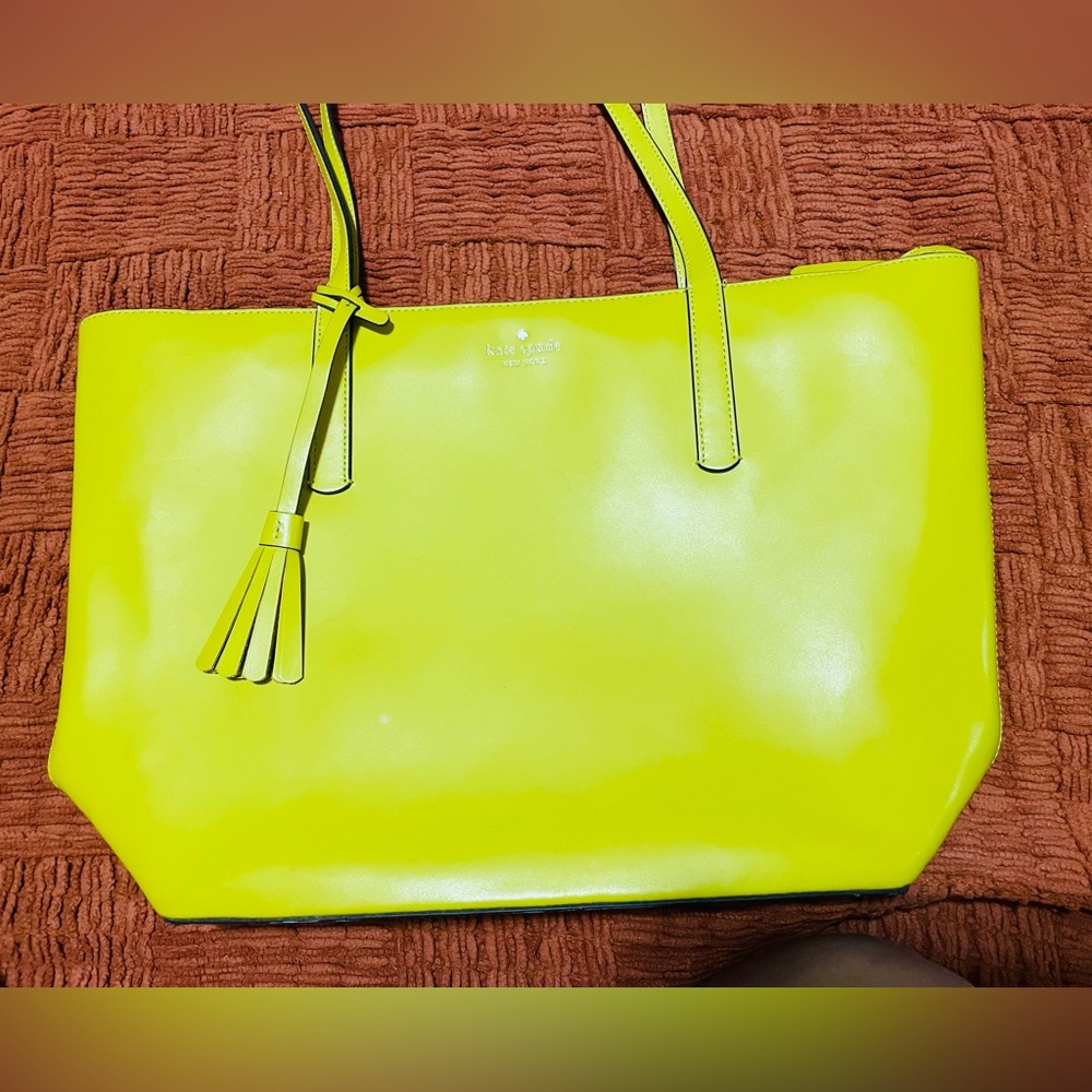 Kate Spade Large Emilia Tote Bag in Chartreuse.